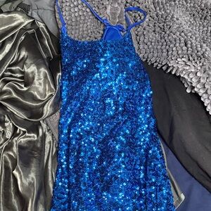 Blue Sequin Dress